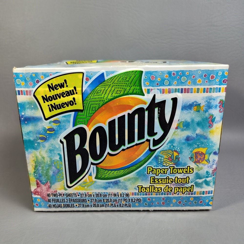 Vintage Bounty Paper Towels Box Kissing Fish II By Artist Lila Rose Kennedy 2000